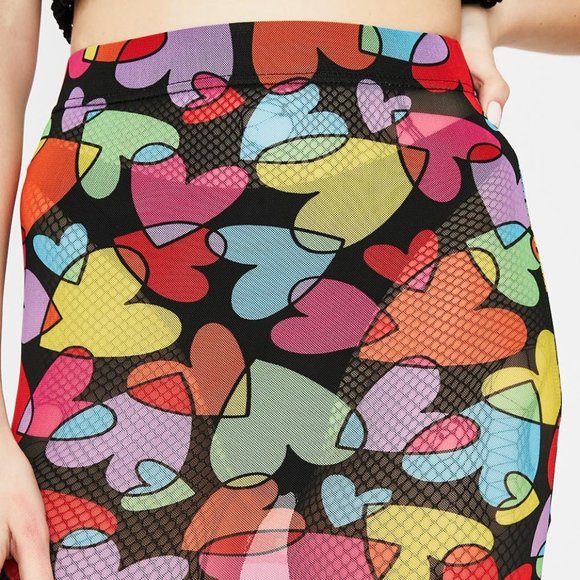 Dolls Kill Tara Khorzad Mesh Skirt Colorful Large - Picture 2 of 9